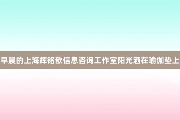 早晨的上海辉铭歆信息咨询工作室阳光洒在瑜伽垫上